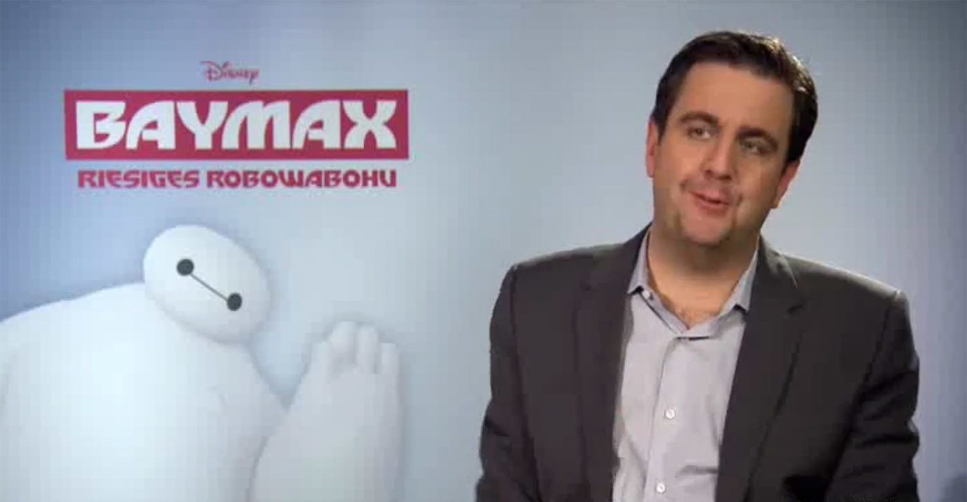 Synchronsprechprofi Bastian Pastewka und Jessica Neumayer haben Spaß im Gespräch zum neuen Film "Baymax - Riesiges Robuwabohu".